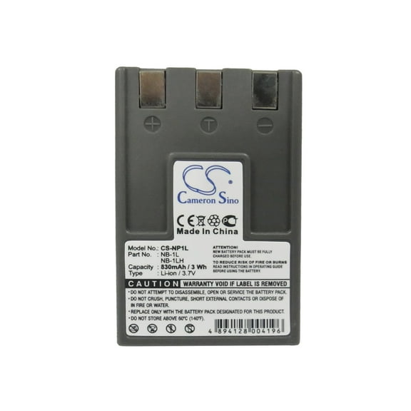 Replacement Battery For Canon 3.7v 830mAh Camera Battery