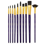 KINGART® Studio All-Purpose Art, Craft & Hobby Synthetic Paint Brushes, Set of 10