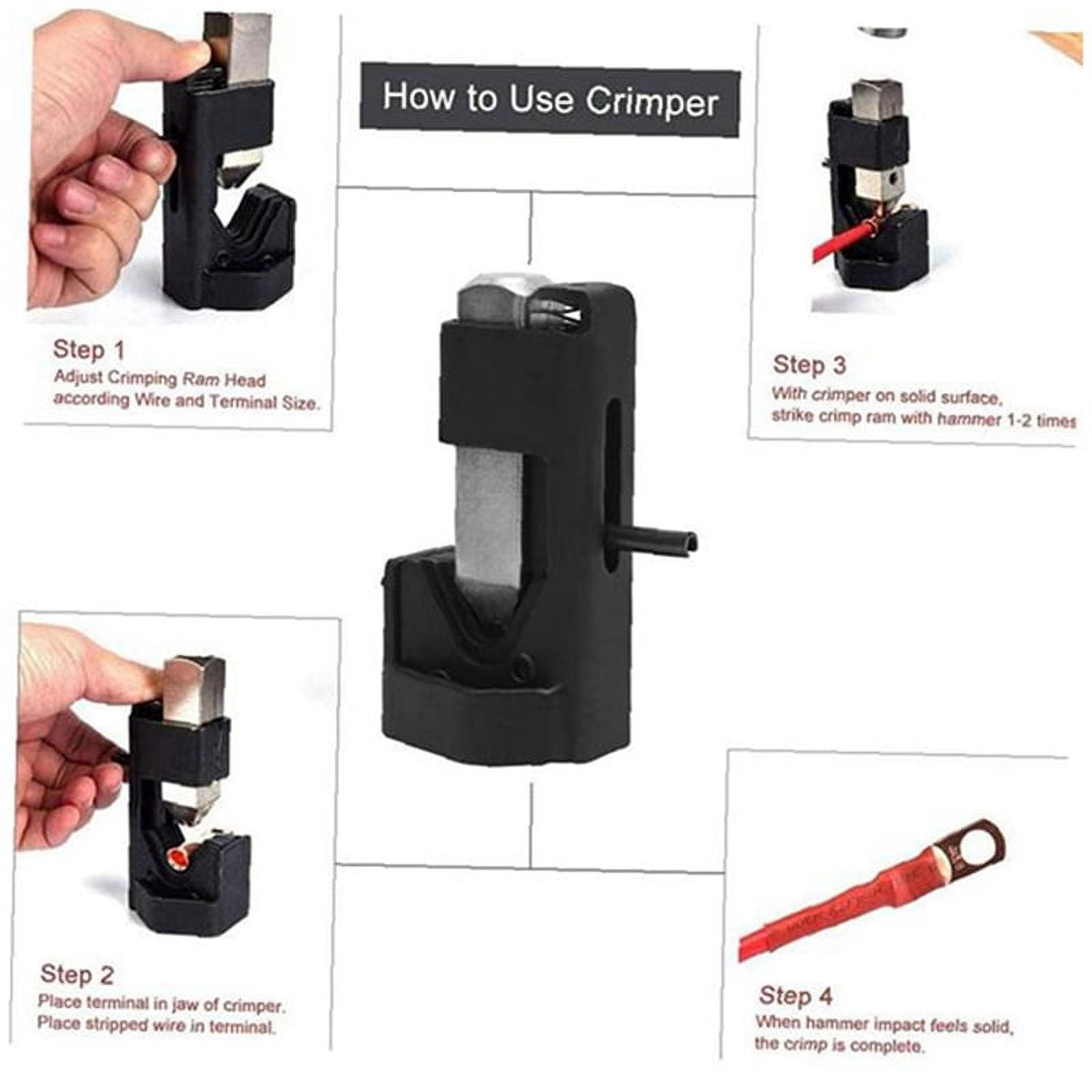 Hand Tools, Cable Lug Crimping Tool, Hammer Lug Crimper Battery Terminal Wire Soldering Cable Crimping Tool AWG 6 to 3/0
