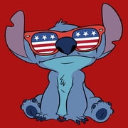 Boys Lilo & Stitch American Flag Sunglasses Stitch Graphic Tee Red Medium