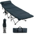 thumbnail image 1 of Costway Folding Retractable Travel Camping Cot w/Removable Mattress & Carry Bag Blue, 1 of 10
