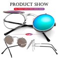 thumbnail image 4 of Gafas de Sol AIEYEZO Redondas con Flip Up para Hombre y Mujer Plata, 4 of 7