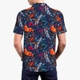 thumbnail image 3 of Balery Tropical Flower Printed Men’s Short Sleeve Polo Shirt, Midweight Men's Shirt,Golf Polo shirts -3X-Large, 3 of 8
