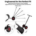 thumbnail image 2 of Effortless Snow Removal Heavy-Duty Steel Snow Shovel Plow – 36-Inch, 7-Position Adjustable Ergonomic Handle, Angled Blade & All-Terrain Wheels for Driveways, Sidewalks & Yards – Black, Single Rod, 2 of 8