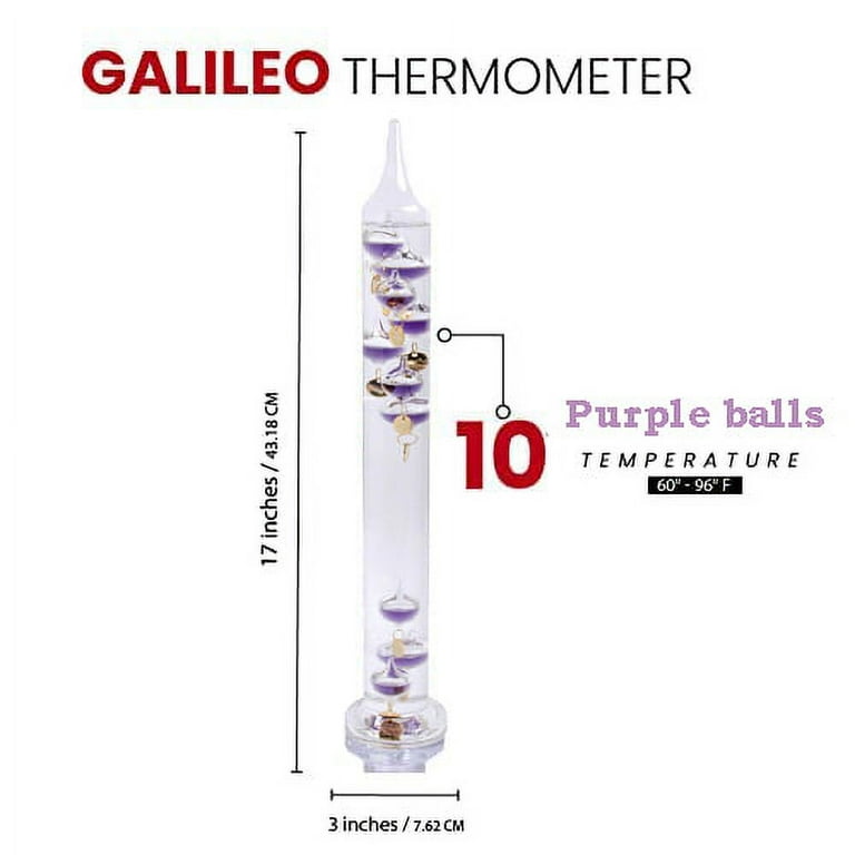 Galileo Glass Indoor Thermometer 17 Inch