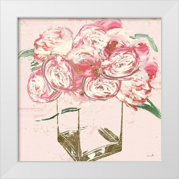 Sophie 6 15x15 White Modern Wood Framed Museum Art Print Titled - Plethora of Peonies II