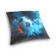 thumbnail image 3 of Soccer Ball with Fire Throw Pillow Covers Couch Pillowcases Decor for Bed Sofa 16" x 16", 3 of 7