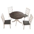 thumbnail image 5 of 5-Piece Round Dining Table Set with Upholstered Chairs Grey, 5 of 5