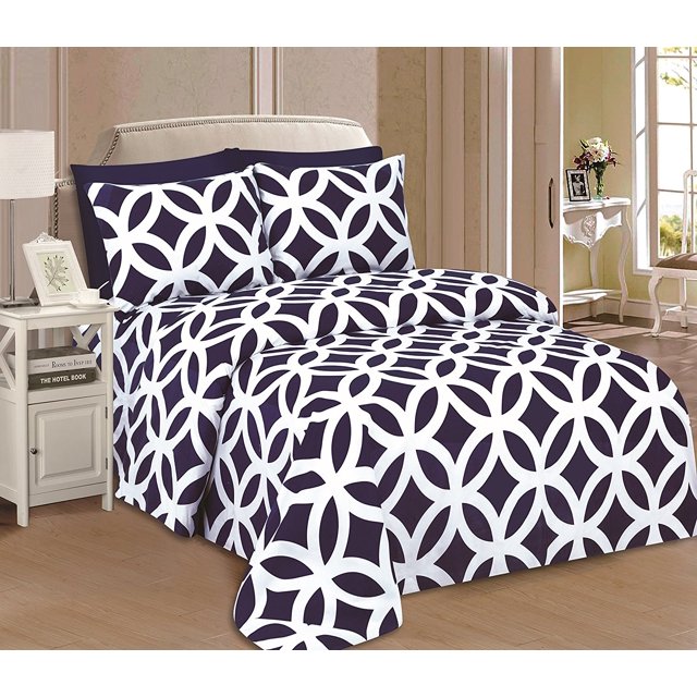 Beverly Hills 1800 Series Ultra Soft Printed 6 PC Sheet Set (King, Sean)