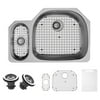 VIGO VG3321RK1 32-inch Undermount Stainless Steel Kitchen Sink, Grid and Two Strainers