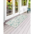 thumbnail image 2 of Farmhouse Turquoise Floral Front Door Mat Linen Boho Paisley Flower Rustic Welcome Doormat Indoor Outdoor Entrance Floor Mat Non-Slip Washable Runner Rug for Front Porch Decor 20x47 Inch, 2 of 6