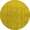 thumbnail image 1 of Ahgly Company Indoor Round Abstract Yellow Modern Area Rugs, 3' Round, 1 of 4