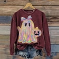 thumbnail image 5 of 2025 Halloween Autumn and Winter Digital Print Rainbow Ghost Pumpkin Drop Shoulder Sweatshirt, 5 of 10