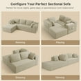 thumbnail image 5 of Jolifa 105” Cloud Couch with Deep Seat & Chaise, Modular Sectional Sofa, Boneless Couch for Living Room, No Assembly Required, Begie (Plush Corduroy Fabric), 5 of 9