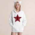 thumbnail image 2 of Women Cat Ear Hooded Sweater Long Sleeve Pullover Blouse Cozy Casual Outwear Cute Winter Warm Top, 2 of 4