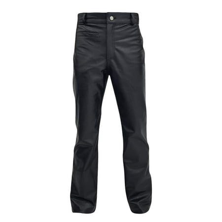 MFP Main Force Patrol Mel Gibson Mad Max Motorcycle Biker Black Leather Jeans Pants for Mens