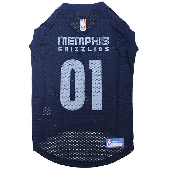 Pets First NBA Memphis Grizzlies Mesh Basketball Jersey for DOGS & CATS - Licensed, Comfy Mesh, 21 Basketball Teams / 5 sizes