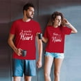 thumbnail image 2 of Fesfesfes Men Tshirt Couples Lover Matching Tops Valentine's Day Short Sleeve Love Letter Print T Shirts Tops, 2 of 6