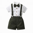 thumbnail image 2 of Boys Summer Outfits Toddler Formal Outfit Kid Gentleman Short Sleeve Shirt Bowtie Boy Suspender Shorts Wedding Suit Boys Outfits, 2 of 7