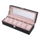 thumbnail image 4 of Caja de reloj de cuero PU con 6 ranuras, vitrina organizadora, almacenamiento de joyas (negro), 4 of 8