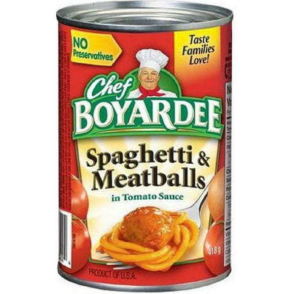 Spaghetti et boulettes de viandes à la sauce tomate et viande de Chef BoyardeeMD 418 g