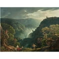 thumbnail image 2 of Carlo Labruzzi 24x19 Gold Ornate Framed and Double Matted Museum Art Print Titled - The Waterfalls of Tivoli with Figures in the Foreground, 2 of 4
