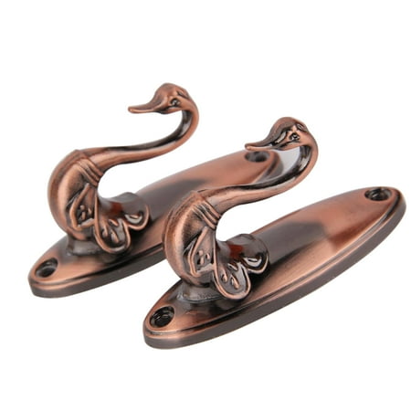 Pair Of Swan Style Drapery Curtain Holdbacks Tieback Hooks