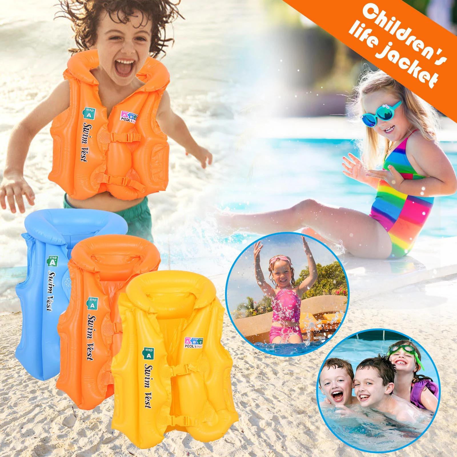 Kids Life Jacket Swim Inflatable Jacket Floats Vest Swimming Pool Aid Vest Float 