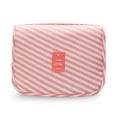 thumbnail image 1 of Colgante Bolsa de aseo Oxford Paño Cosmético Organizador de gran capacidad con gancho Bolsas de almacenamiento Bolsas de almacenamiento Accesorio de inodoro Rayas Pink seitruly HA010962-03, 1 of 7