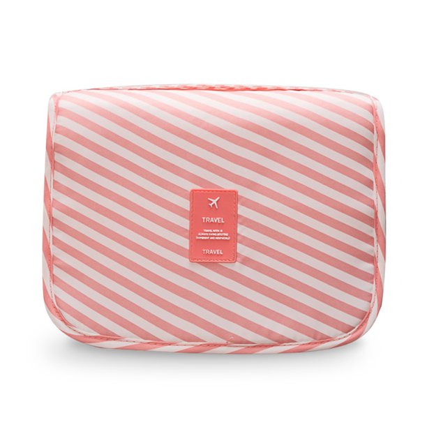 Colgante Bolsa de aseo Oxford Paño Cosmético Organizador de gran capacidad con gancho Bolsas de almacenamiento Bolsas de almacenamiento Accesorio de inodoro Rayas Pink Noticed HA010962-03