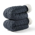 thumbnail image 4 of LEMZONE Men's Warm Cozy Slipper Socks Non Slip Winter Fuzzy Fleece-lined Grip Sock, 4 of 5