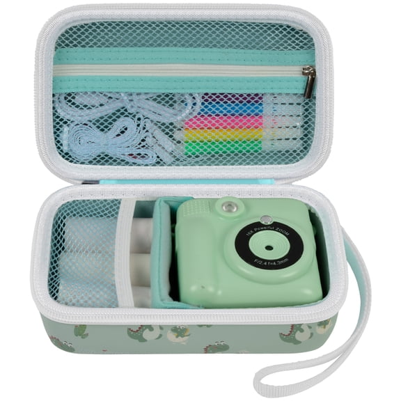 Case Compatible with ESOXOFFORE for Dylanto for Mafiti Instant Print Camera for Kids, Film Camera Storage Holder Organizer Bag (Box Only)- Green Dinosaur