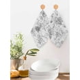 thumbnail image 2 of Gray Botanical Kitchen Dish Towels for Drying Dishes Set of 2, Watercolor Spring Floral Summer Waffle Weave Microfiber Hand Tea Bathroom Towels Quick Dry & Absorbent Towel 12x12, 2 of 7
