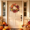 thumbnail image 5 of PSVFUJZ 18 Inch Fall Wreaths for Front Door, Thanksgiving Farmhouse Decor, Artificial Autumn Wreath with Sunflower Hydrangeas for Thanksgiving Farmhouses Home Outdoor Indoor Decor, 5 of 6