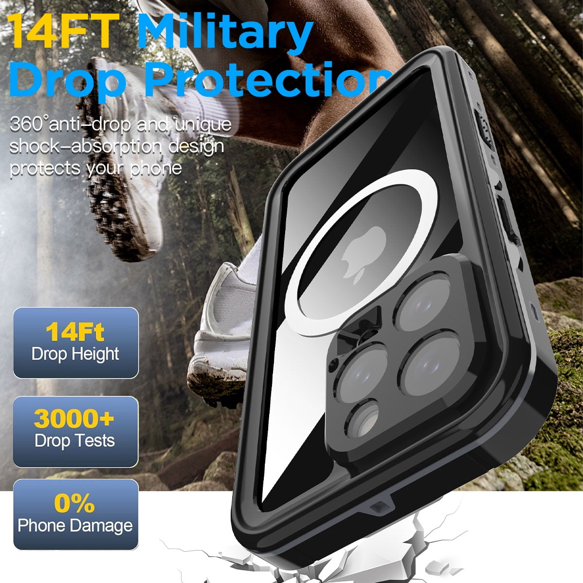 AICase IP68 Waterproof Case For iPhone 16 Pro Max/iPhone 16/iPhone 16 Plus/iPhone 16 MagSafe Cover Shockproof Built-in Screen Protector