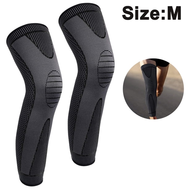 1 par de rodilleras de compresión para piernas completas para mujeres y hombres, tirantes largos para piernas y pantorrillas con correa antideslizante, para baloncesto, correr, fútbol, al aire libre