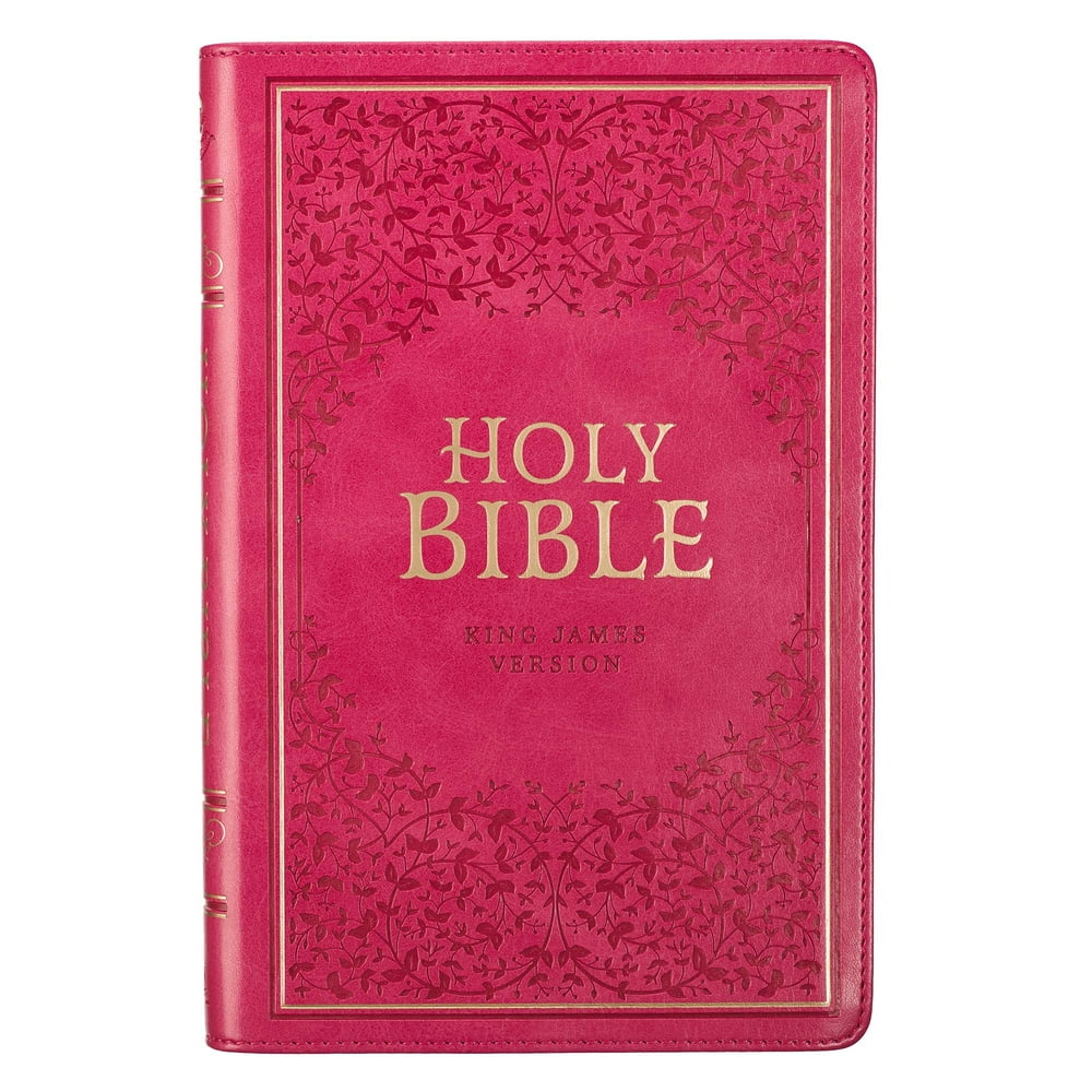 KJV Holy Bible, Standard Bible, Pink Faux Leather Bible w/Thumb Index