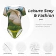 thumbnail image 4 of Fotbe Horse Rearing Up In The Field Women's Crew Neck Short Sleeves Bodysuit Tops Round Neck Slim Sleeveless Soft Comfortable Basic-Medium, 4 of 7