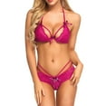 thumbnail image 2 of Gibobby Ropa interior mujer sexy Conjunto de lencería de Brasier y pantaleta de Encaje y Transparencias(Rosa caliente, G), 2 of 3
