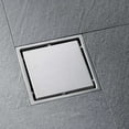 thumbnail image 2 of 6 Inch Square Shower Drain with 2-in-1 Flat & Tile Insert Cover 304 Stainless Steel Hair Strainer  Brushed Nickel   ljh, 2 of 10