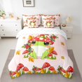 thumbnail image 2 of Manfei Cute Cartoon Frog 7pcs Bedding Comforter Set,Rustic Fungus Mushroom Queen Bedding Sets,Brown Maples Red Berry Queen Sheet Sets For Kids,Ultra Soft Home Decor, 2 of 8