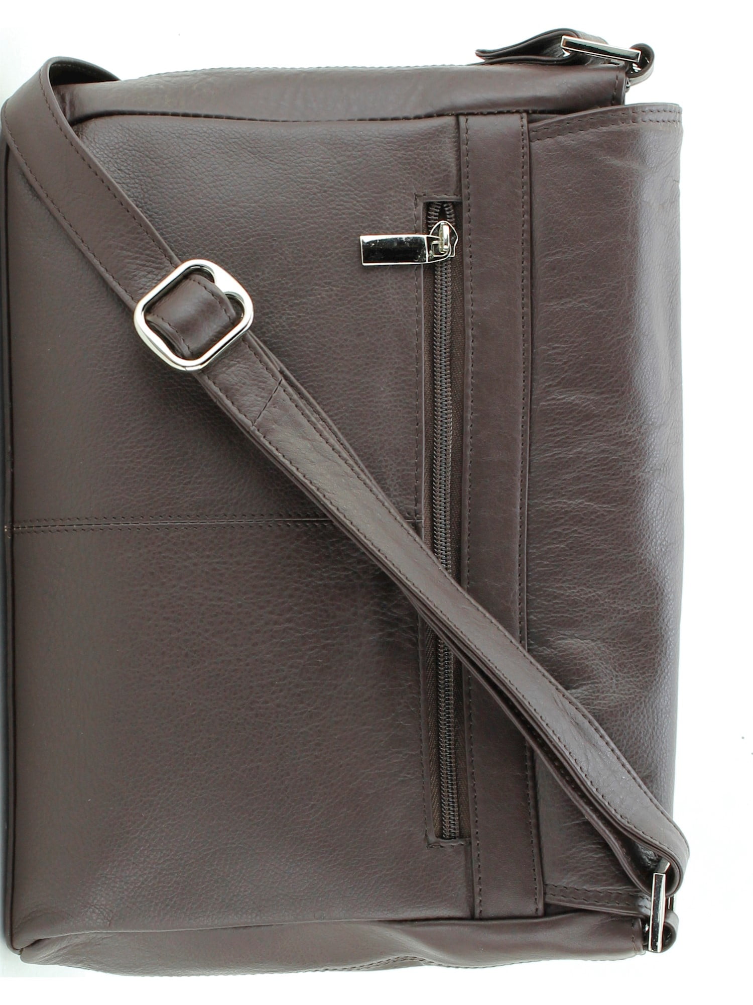 Brown Leather Flap Over Crossbody Bag (10.8x2.5mm) Walmart Canada