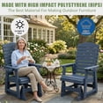 thumbnail image 5 of Mosbrisa HIPS Poly Lumber Patio Glider with Cup Holders, High Backrest and Deep Contoured Seat,  for Outdoor, Porch,  Garden, Navy blue, 5 of 5