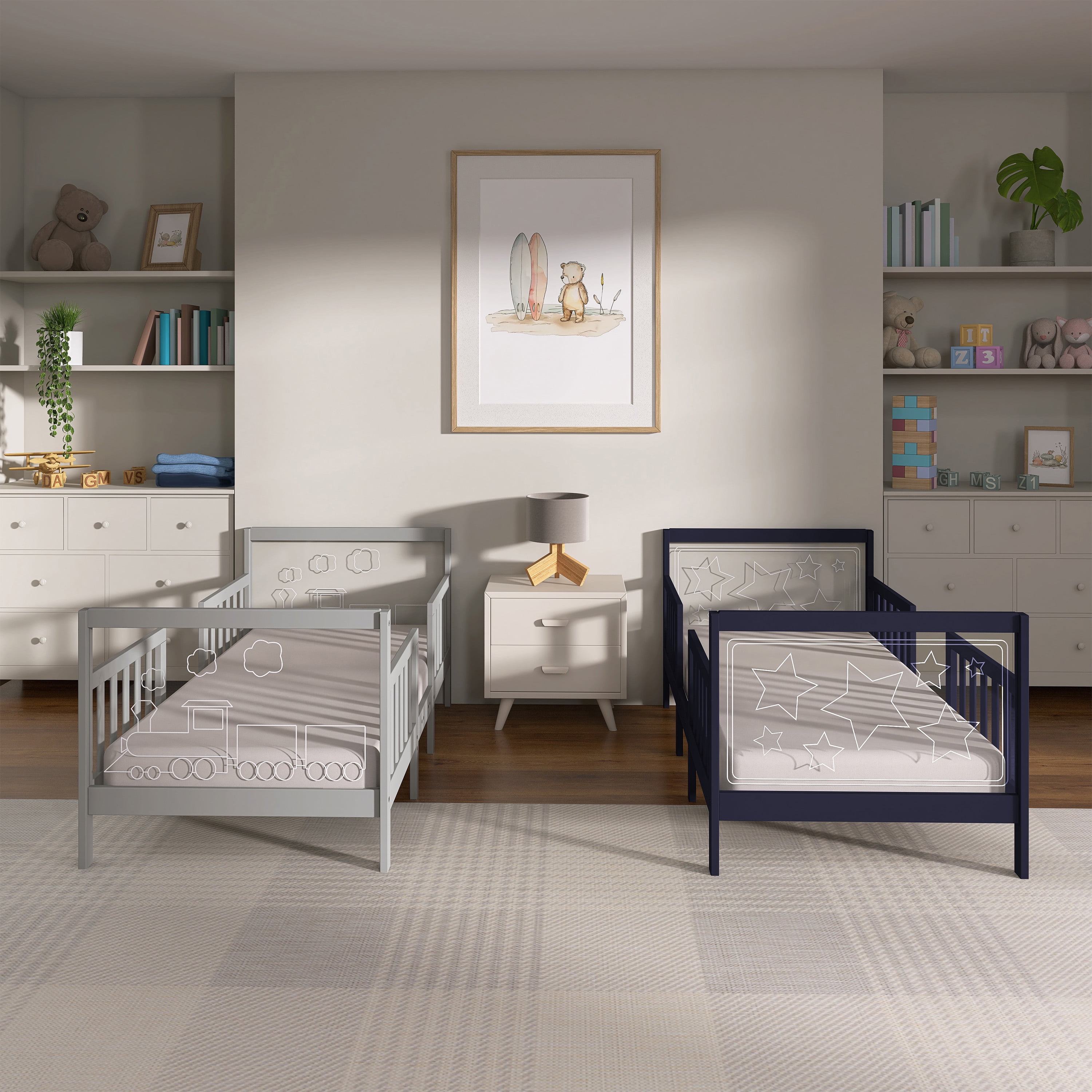 Dream On Me Polar Express Toddler Bed In Cool Grey