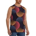 thumbnail image 2 of Uemuo Circular Stripes Pattern Men's Sleeveless T-Shirt,Muscle Athletic Tank Top, Moisture-wicking Quick-dry Breathable Classic Tee Top for Gym Run Outdoor Sports-X-Large, 2 of 8