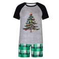 thumbnail image 3 of Eygvbb Christmas Pajamas Women Matching Family Pajama Set Raglan Short Sleeve Top with Christmas Tree Ornament Print, Plaid Shorts Two‑Piece Sleep Outfit Casual Loungewear, 3 of 6