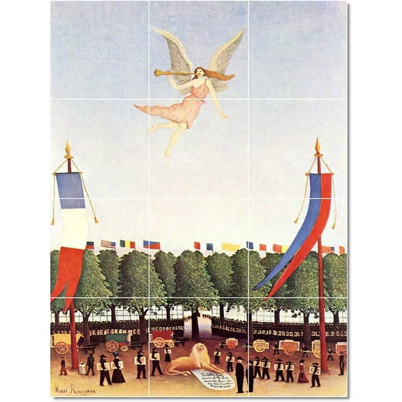 Ceramic Tile Mural-Jean-Jacques Rousseau Poster Art Painting 86. 24" w x 32" h using (12) 8 x 8 ceramic tiles