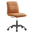 thumbnail image 2 of Modway Ripple Armless Vegan Leather Office Chair in Black Tan, 2 of 9