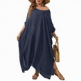 thumbnail image 2 of NIEWTR Swimsuit Coverup for Women Crochet Knit Crew Neck Short Sleeve Dress Vacation Outfits(Blue,One Size), 2 of 8