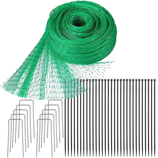 Bewildely Red de protección para huerto con clavijas y lazos, pantalla de Control de plagas, malla tejida verde, red antiplantas, protección de verduras Jardín y Patio Bewildely HA006712-00